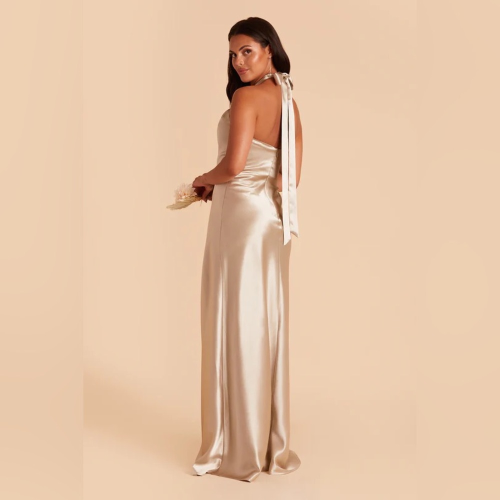 Birdy Grey Satin Neutral Champagne Dress